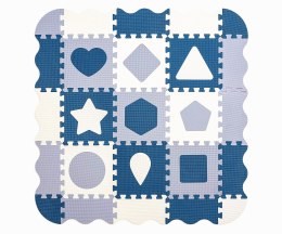 Mata piankowa puzzle Jolly 3x3 Shapes - Blue Milly Mally