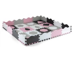Mata piankowa puzzle Jolly 4x4 Shapes - Pink Grey Milly Mally