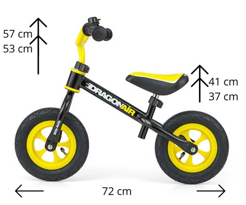 Rowerek Biegowy Dragon Air Black Milly Mally Rowerek Biegowy Dragon Air Black Milly Mally