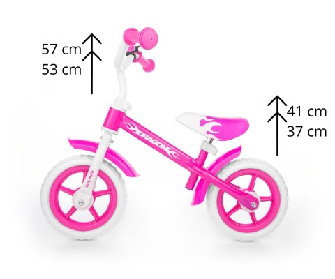 Rowerek Biegowy Dragon Pink Milly Mally Rowerek Biegowy Dragon Pink Milly Mally