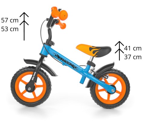 Rowerek biegowy Dragon z hamulcem blue-orange Milly Mally Rowerek biegowy Dragon z hamulcem blue-orange Milly Mally
