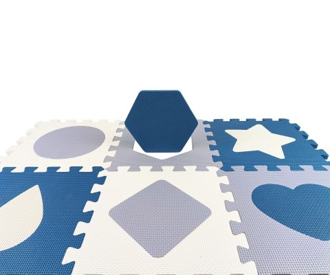 Mata piankowa puzzle Jolly 3x3 Shapes - Blue Milly Mally Mata piankowa puzzle Jolly 3x3 Shapes - Blue Milly Mally