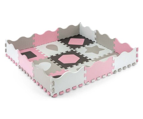 Mata piankowa puzzle Jolly 3x3 Shapes - Pink Grey Milly Mally Mata piankowa puzzle Jolly 3x3 Shapes - Pink Grey Milly Mally