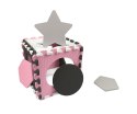 Mata piankowa puzzle Jolly 3x3 Shapes - Pink Grey Milly Mally