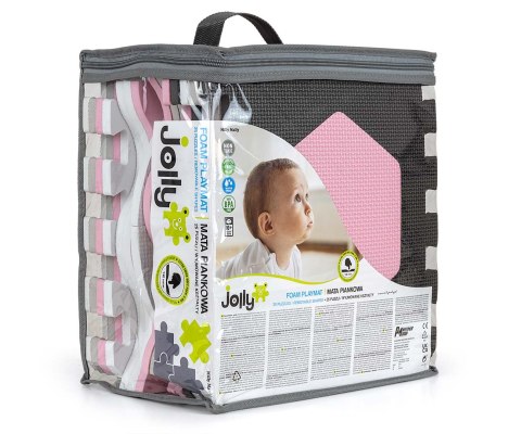 Mata piankowa puzzle Jolly 3x3 Shapes - Pink Grey Milly Mally Mata piankowa puzzle Jolly 3x3 Shapes - Pink Grey Milly Mally