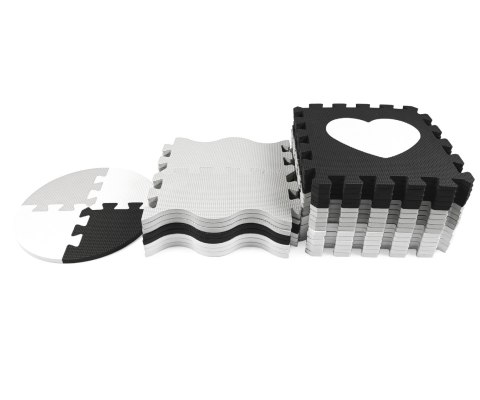 Mata piankowa puzzle Jolly 4x4 Shapes - Grey Milly Mally Mata piankowa puzzle Jolly 4x4 Shapes - Grey Milly Mally