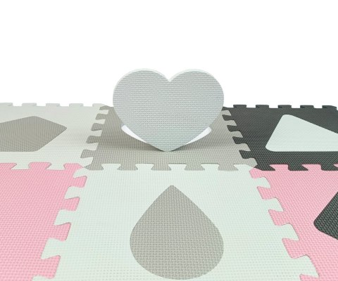 Mata piankowa puzzle Jolly 4x4 Shapes - Pink Grey Milly Mally Mata piankowa puzzle Jolly 4x4 Shapes - Pink Grey Milly Mally