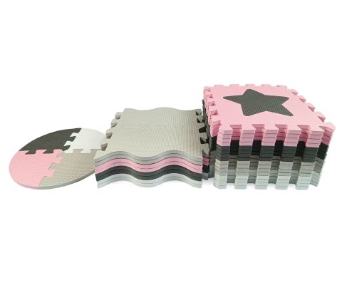 Mata piankowa puzzle Jolly 4x4 Shapes - Pink Grey Milly Mally Mata piankowa puzzle Jolly 4x4 Shapes - Pink Grey Milly Mally