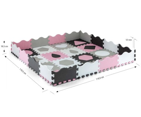 Mata piankowa puzzle Jolly 4x4 Shapes - Pink Grey Milly Mally Mata piankowa puzzle Jolly 4x4 Shapes - Pink Grey Milly Mally