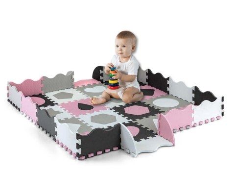 Mata piankowa puzzle Jolly 4x4 Shapes - Pink Grey Milly Mally Mata piankowa puzzle Jolly 4x4 Shapes - Pink Grey Milly Mally