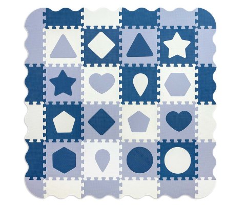 Mata piankowa puzzle Jolly 4x4 Shapes - Blue Milly Mally Mata piankowa puzzle Jolly 4x4 Shapes - Blue Milly Mally