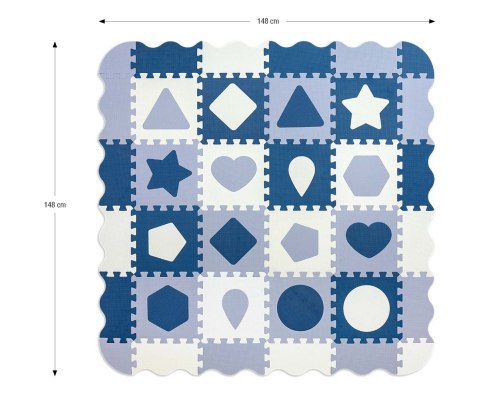 Mata piankowa puzzle Jolly 4x4 Shapes - Blue Milly Mally Mata piankowa puzzle Jolly 4x4 Shapes - Blue Milly Mally