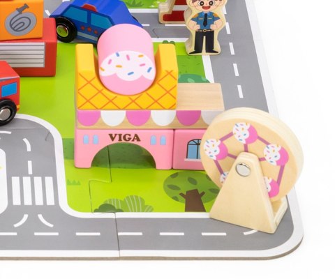 Viga 44705 Puzzle i Klocki 100 elementów - miasto Viga 44705 Puzzle i Klocki 100 elementów - miasto