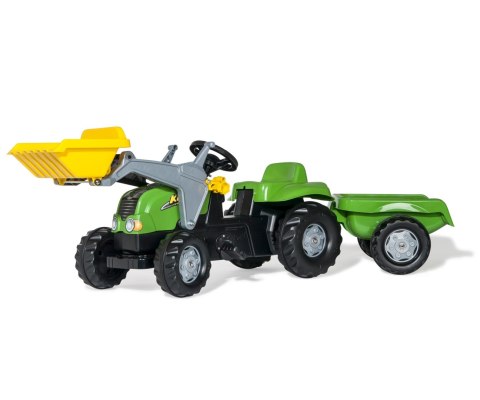 Rolly Toys 023134 Traktor Rolly Kid X z łyżka i przyczepa Zielony Rolly Toys