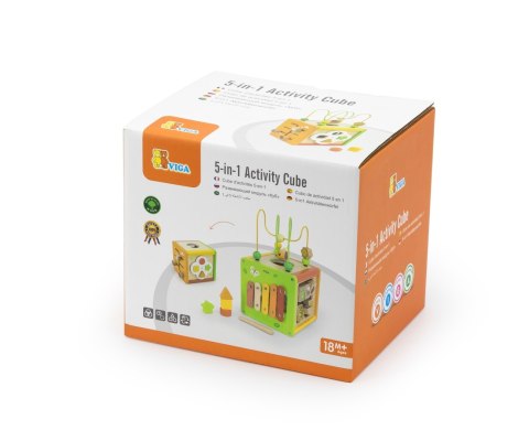 Viga 44716 Kostka edukacyjna 5w1 z labiryntami i cymbałkami Viga Viga 44716 Kostka edukacyjna 5w1 z labiryntami i cymbałkami Viga