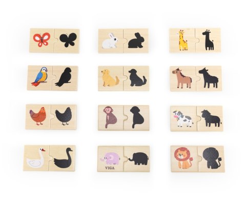 Viga 44747 Zestaw puzzli - dopasuj cienie Viga Viga 44747 Zestaw puzzli - dopasuj cienie Viga