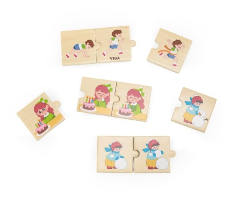 Viga 44750 Zestaw puzzli z sekwencjami logicznymi - czynności Viga Viga 44750 Zestaw puzzli z sekwencjami logicznymi - czynności Viga