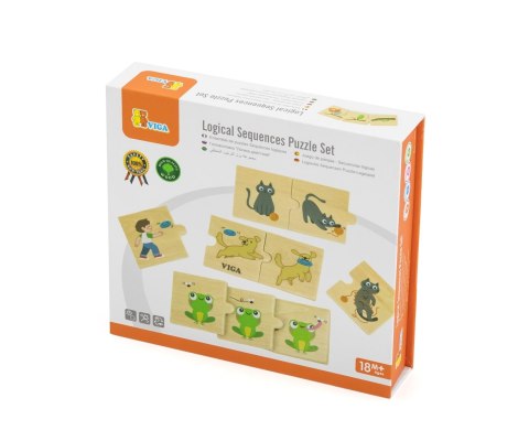 Viga 44751 Zestaw puzzli z sekwencjami logicznymi - przyroda i zwierzęta Viga Viga 44751 Zestaw puzzli z sekwencjami logicznymi - przyroda i zwierzęta Viga