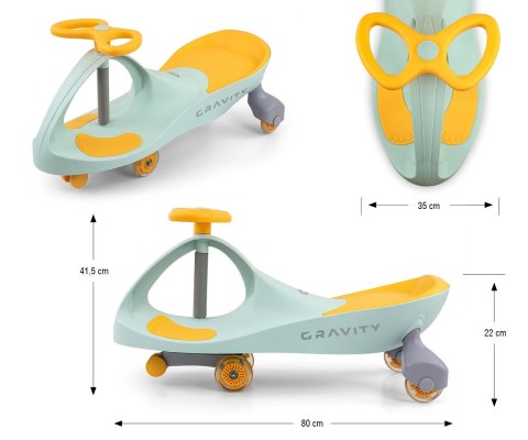 Jeździk Grawitacyjny Gravity Lime Yellow Milly Mally Jeździk Grawitacyjny Gravity Lime Yellow Milly Mally