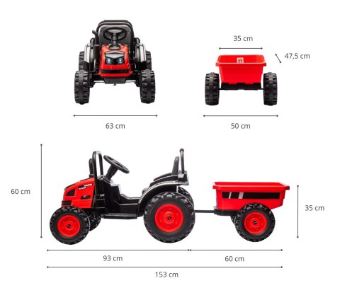 Milly Mally Jeździk na akumulator Traktor z przyczepą Farmer Red Milly Mally Jeździk na akumulator Traktor z przyczepą Farmer Red