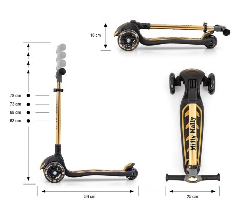 Hulajnoga trójkołowa Scooter Boogie Golden Milly Mally Hulajnoga trójkołowa Scooter Boogie Golden Milly Mally