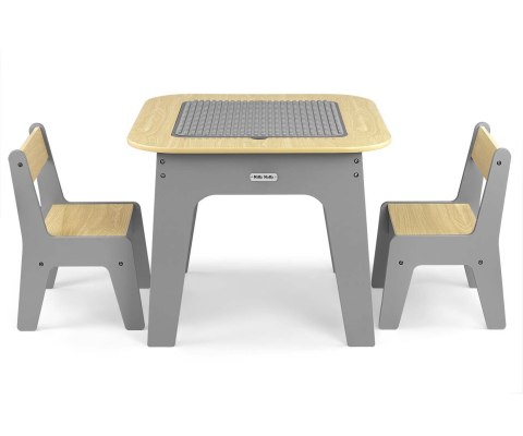 Milly Mally Zestaw mebli dla dzieci Olaf Blocks - Stolik i dwa krzesełka Dark Grey Milly Mally Zestaw mebli dla dzieci Olaf Blocks - Stolik i dwa krzesełka Dark Grey