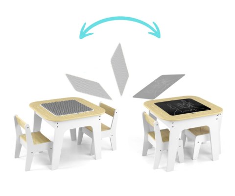 Milly Mally Zestaw mebli mebli dla dzieci Olaf Blocks - Stolik i dwa krzesełka White Milly Mally Zestaw mebli mebli dla dzieci Olaf Blocks - Stolik i dwa krzesełka White