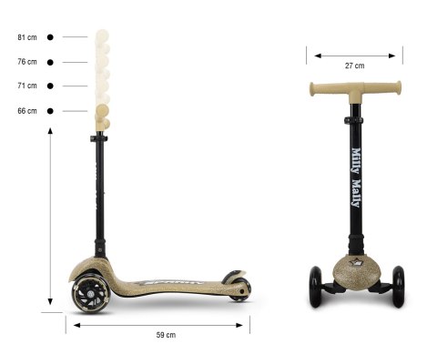 Hulajnoga trójkołowa balansowa Scooter Sparky Champagn Milly Mally Hulajnoga trójkołowa balansowa Scooter Sparky Champagn Milly Mally