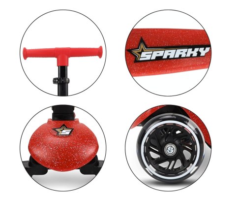 Hulajnoga trójkołowa balansowa Scooter Sparky Red Milly Mally Hulajnoga trójkołowa balansowa Scooter Sparky Red Milly Mally