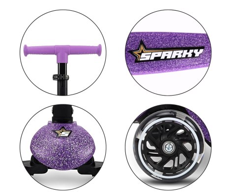 Hulajnoga trójkołowa balansowa Scooter Sparky Violet Milly Mally Hulajnoga trójkołowa balansowa Scooter Sparky Violet Milly Mally