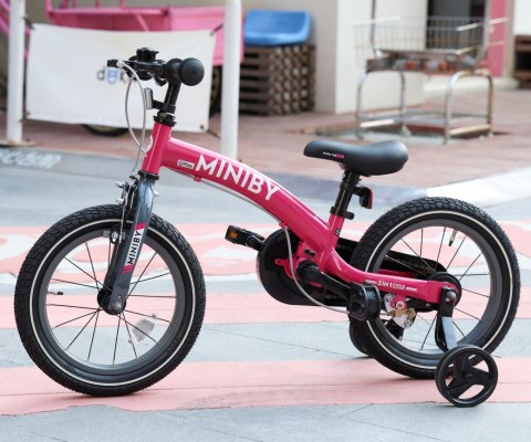 Qplay Rowerek Dziecięcy - Rowerek Biegowy Miniby 14 cali Rosa