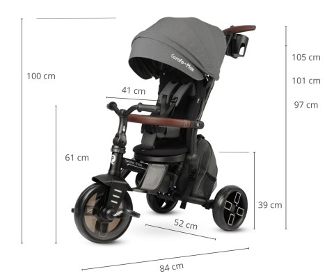 Qplay Rowerek Trójkołowy Comfo Max Grey