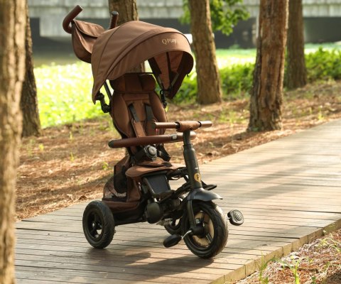 Qplay Rowerek Trójkołowy Rito Deluxe Rubber Brown