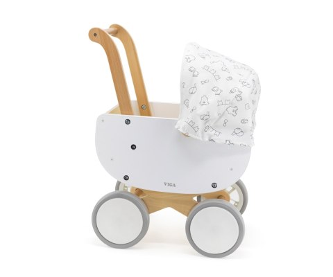 Viga 44719 PolarB Drewniany wózek dla lalek z gondolą