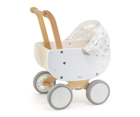 Viga 44719 PolarB Drewniany wózek dla lalek z gondolą