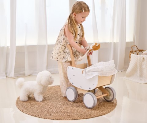 Viga 44719 PolarB Drewniany wózek dla lalek z gondolą