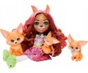 Mattel Enchantimals HNT60 Zestaw Lalka Fennec Fox i Rodzina Lisków