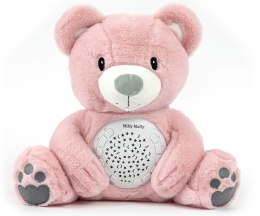 Milly Mally Plush Toy with Projector Noisemaker Milly Bear Pink
