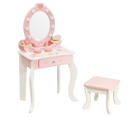 Toaletka z akcesoriami i światłami LED dla dzieci Elly Pink Milly Mally