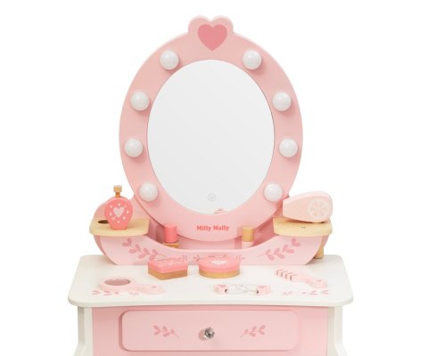 Toaletka z akcesoriami i światłami LED dla dzieci Elly Pink Milly Mally
