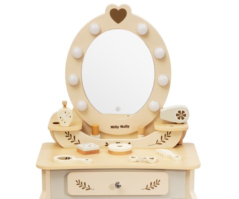 Toaletka z akcesoriami i światłami LED dla dzieci Elly Natural Milly Mally