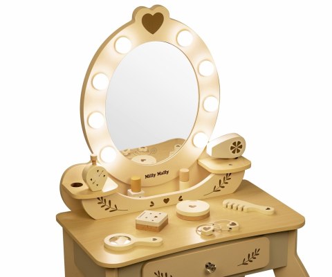 Toaletka z akcesoriami i światłami LED dla dzieci Elly Natural Milly Mally