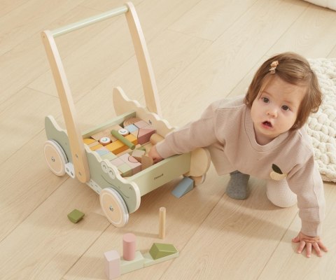 Viga 44278 PolarB Drewniany pchacz krokodyl z klockami