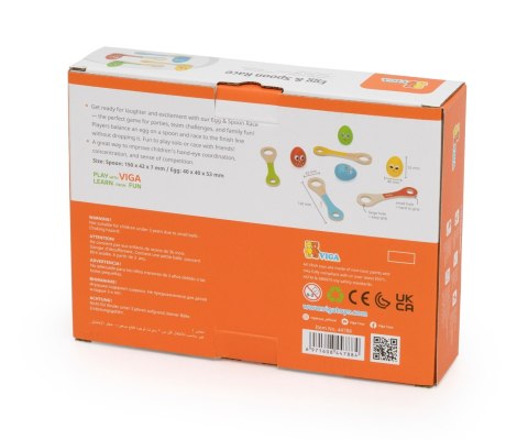 Viga 44788 Drewniana gra zręcznościowa - jajka na łyżkach