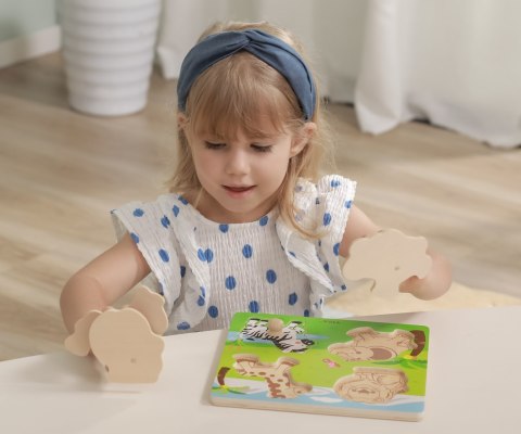 Viga 50840 Drewniane puzzle z uchwytami - zwierzęta Afryki