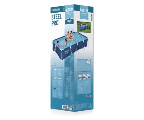 Bestway 56405 Basem stelażowy Steel Pro prostokątny 4.00m x 2.11m x 81cm