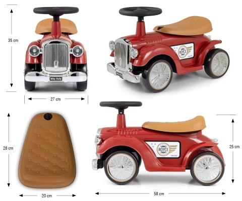 Milly Mally Jeździk dla dzieci Royce Burgund