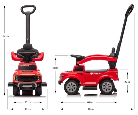 Milly Mally Pojazd z rączką Ford F-150 3w1 Red