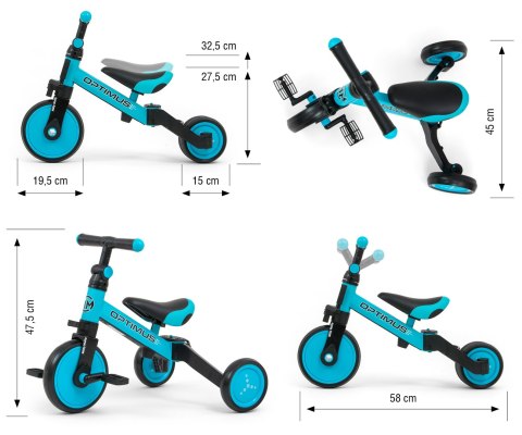 Rowerek 3w1 Optimus Blue Milly Mally Rowerek 3w1 Optimus Blue Milly Mally