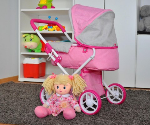 Wózek dla lalek Alice Prestige Pink Milly Mally Wózek dla lalek Alice Prestige Pink Milly Mally